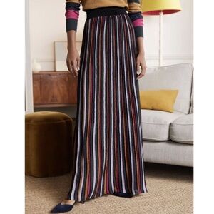 NEW Boden Knitted Stripe Party Maxi Skirt in Multi, Size 14